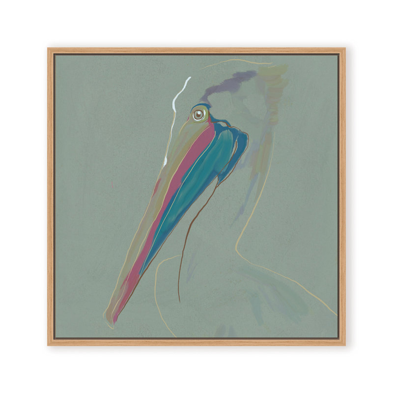 Coastal Retreat Coastal Drift: Pelican, 36" H x 36" W, Framed Matted Print, Gold