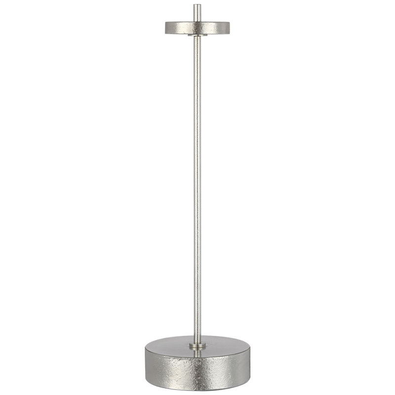 Kelly Wearstler Sene Rechargeable Table Lamp, 12.25" H x 3.25" W x 3.25" D, Silver, 1.5 W