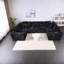 Canapé modulaire à compression modulaire, velours côtelé noir 135,5 pouces, maison moderne
