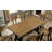 Kippie Oak Solid Wood Top Metal Base Dining Table