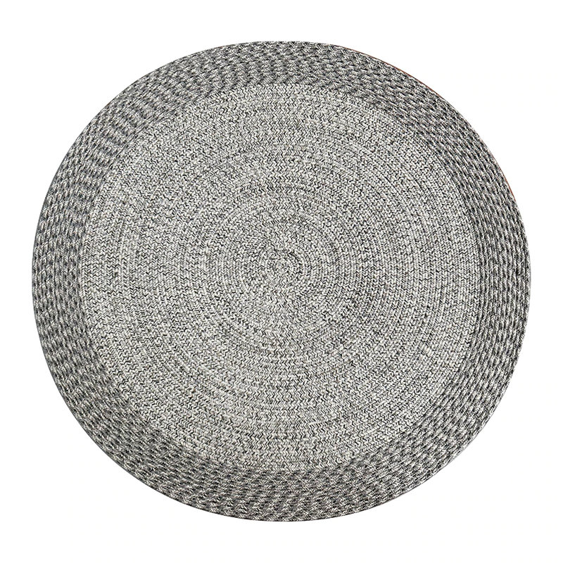 Rayan Small Handwoven Round Indoor/Outdoor Rug in Grey, Round 270cm