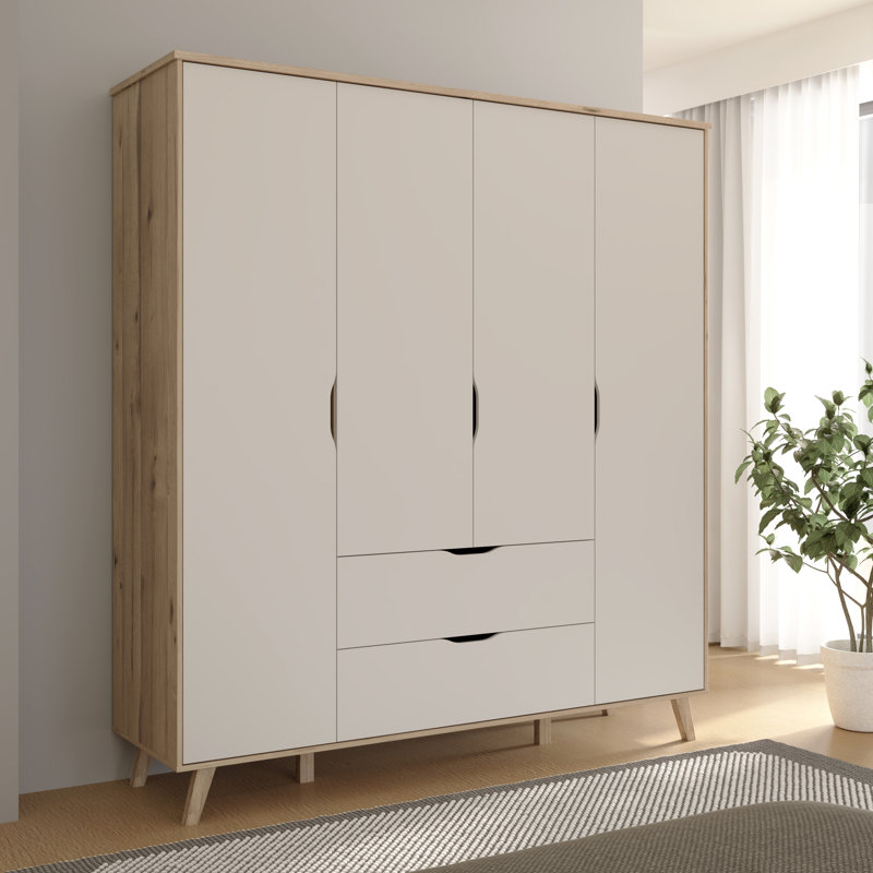 Teliyah 4 Door Manufactured Wood Wardrobe