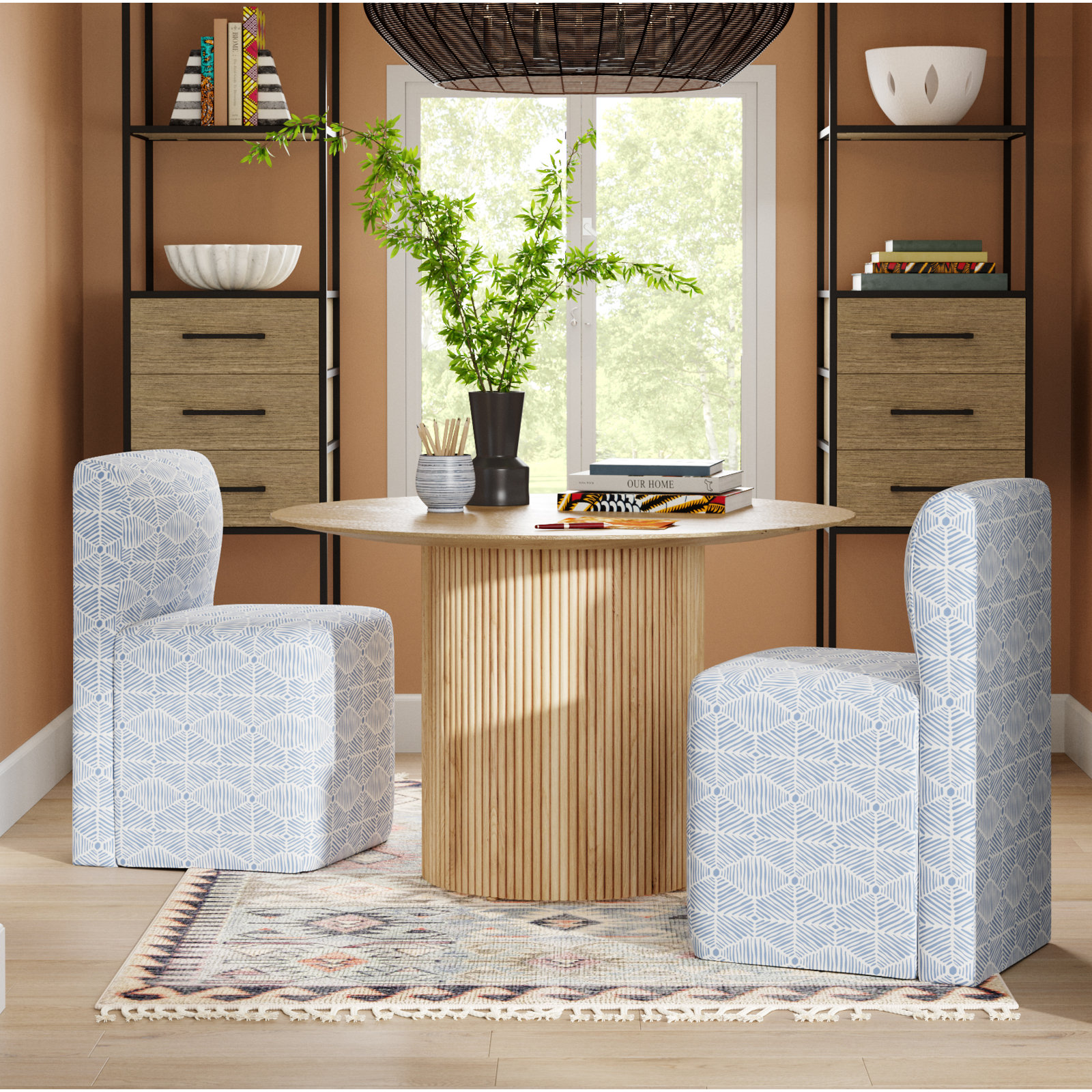 Mendy Parsons Dining Chair, Painted Diamond Dusty Blue