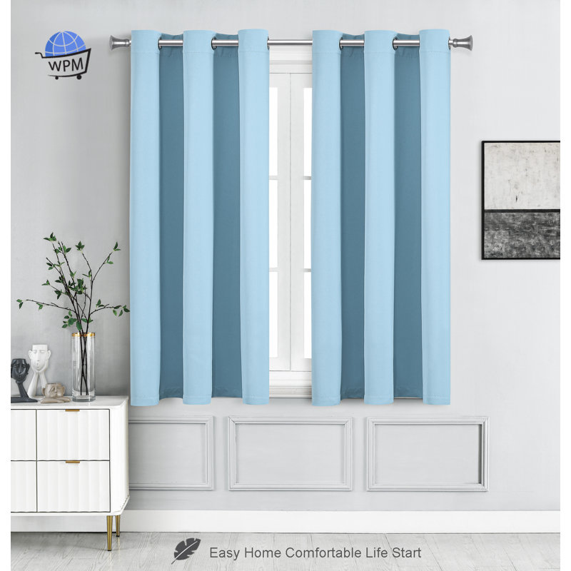 Blackout Drapes Curtains / Drapes Pair, 42" W x 45" L, Frozen 