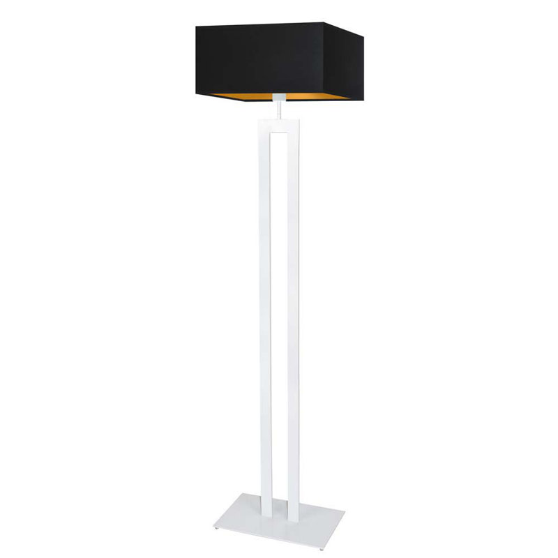 Salguero 161cm Traditional Floor Lamp, White, Black