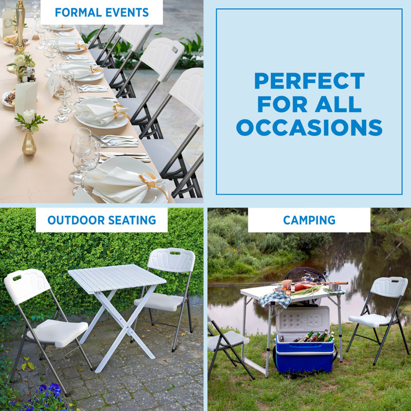 Inbox Zero Kyndal Plastic Stackable Folding Chair