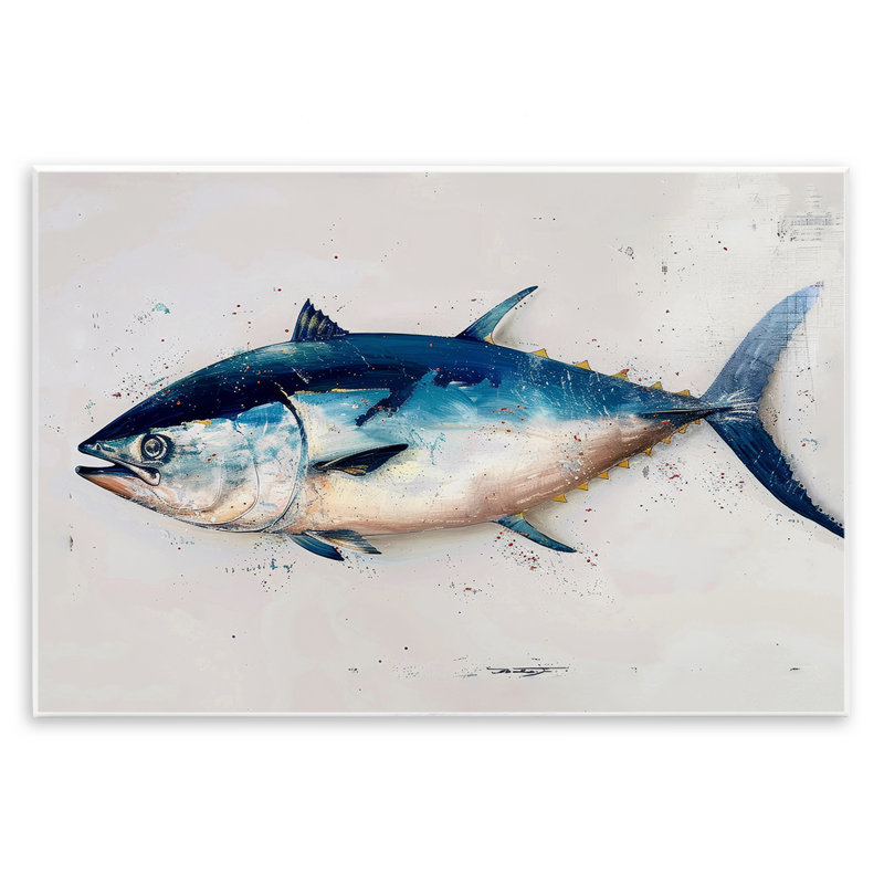 Art mural, impression de thon, vie marine, par Petal Prints Design, H 13 po x l 19 po
