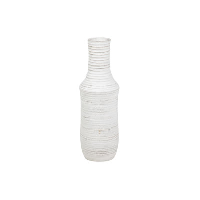 WHITE CERAMIC VASE 21X21 CM