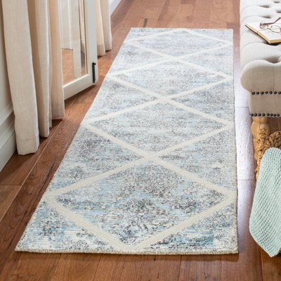 Tapis géométrique en laine / viscose touffeté à la main Anyce 600