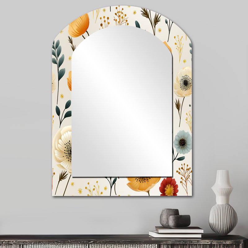 Miroir mural blanc et jaune, 34 po x 25 po