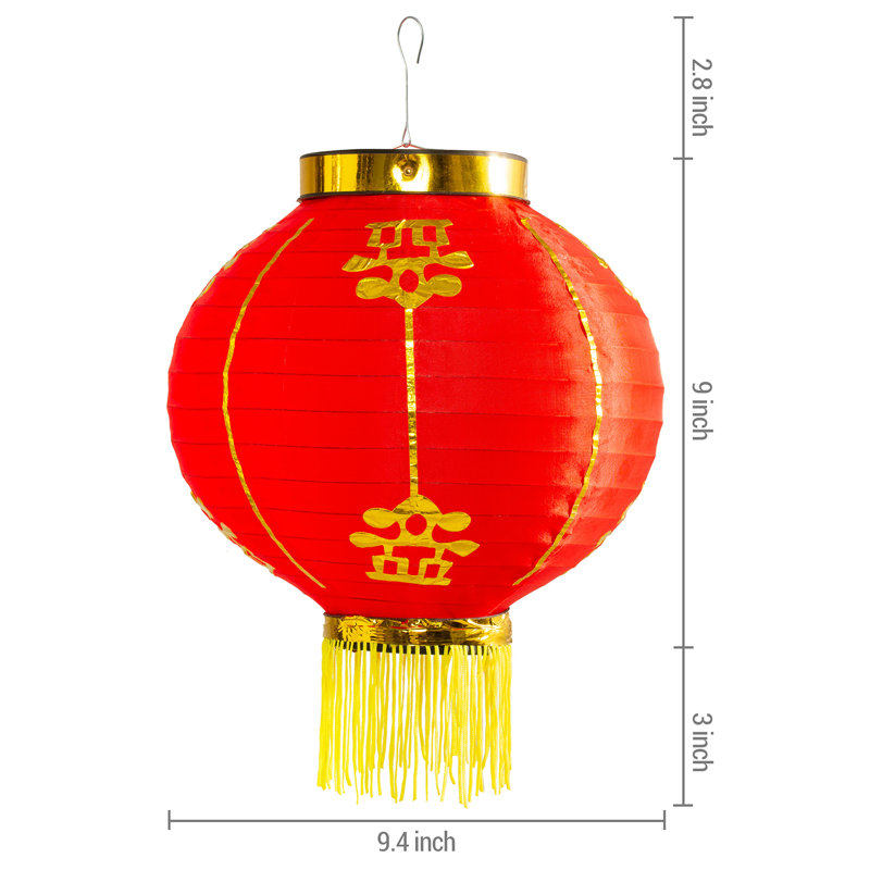 4 Piece Traditional Chinese Decorative Red Lantern Set