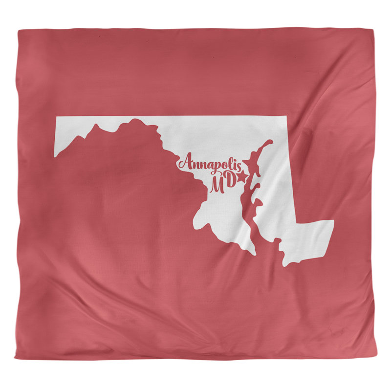Housse de couette simple annapolis Maryland, Housse de couette pour grand lit, Rouge, Microfibre