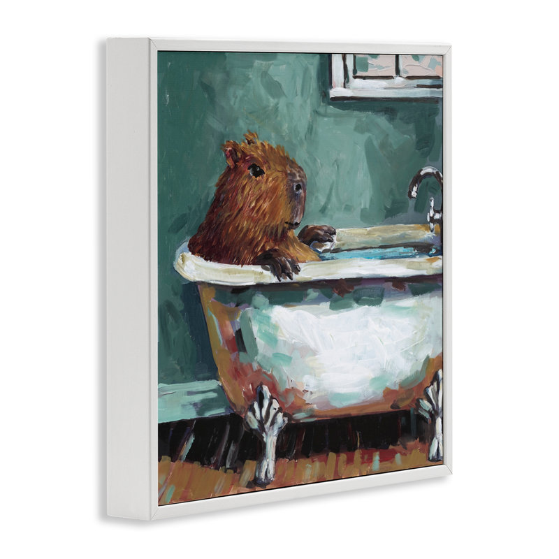 Capybara dans un bain moussant, estampe numérique, design par Studio Bautista, H 24 po x l 24 po