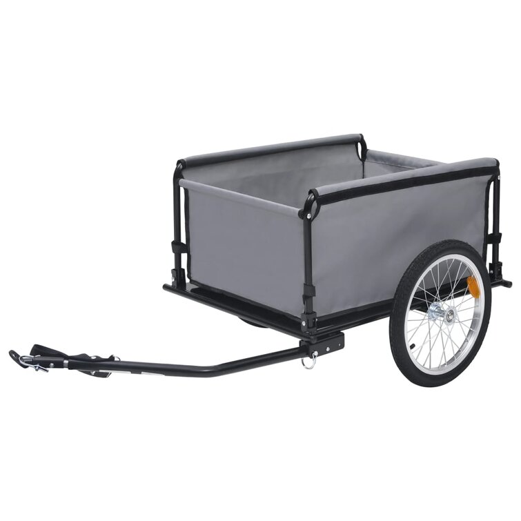 VidaXL Bike Trailer Bicycle Cargo Trailer Tow Bicycle Cart Steel and  Polyester