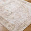 Brown Traditional Washable Rug, Bordered Floral Anti-Slip Rug For Living Room, Dining Room, Bedroom-1272132520