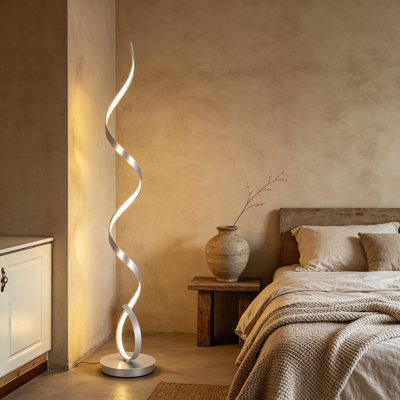 Modern Floor Lamp With Remote Control, 3-Color Dimmable LED Lighting, Adjustable Brightness For Living Room, Bedroom, And Office
