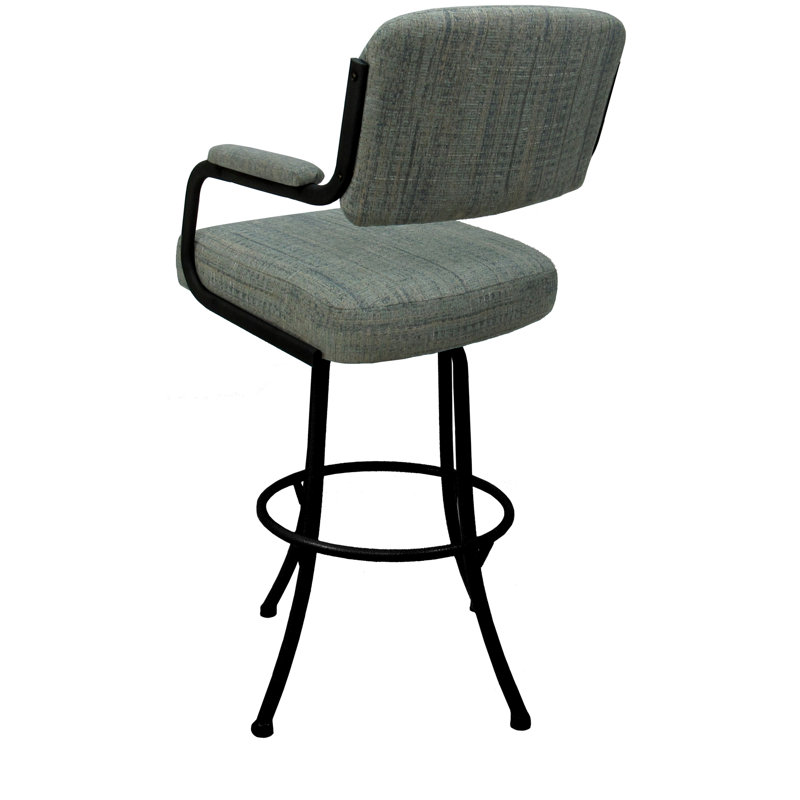 Tabouret de comptoir pivotant de 26 po Huba, Tabouret de comptoir (siège d'une hauteur de 26 p, Gris, Noir