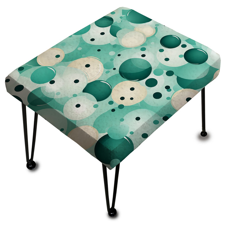 Coastal Tranquility Pois Motif I - Repose-pieds rectangulaire à pois