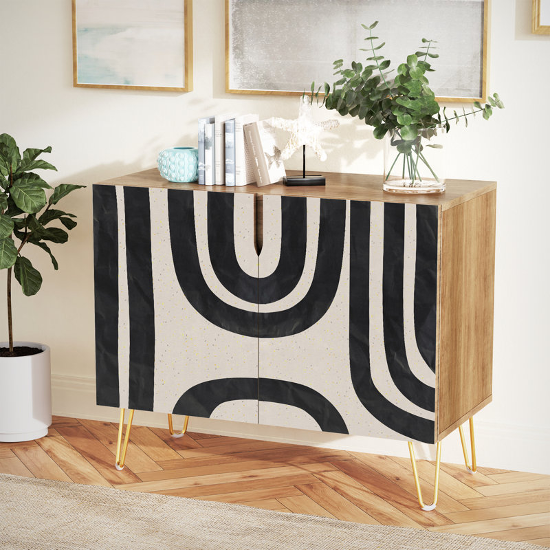 35 " W Sideboard, Dark Line Black