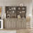 Fluted Hutch Kitchen Pantry Cabinet, 70-Inch Tall with Countertop Shelf and Drawer, Freestanding Cupboard for Dining Room or Living Room-594312636
