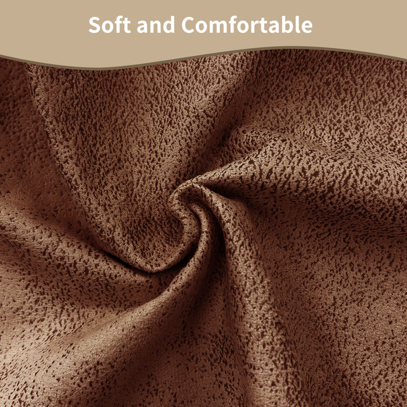 Upholstered Counter Stool with Metal Frame, Brown Chenille