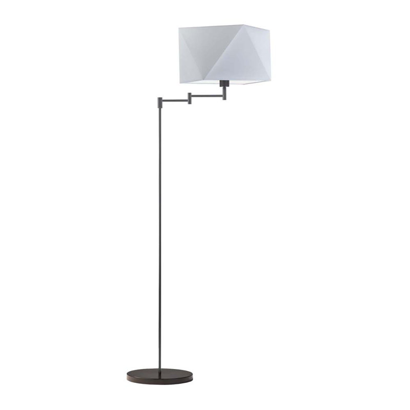 Glasper 163cm Swing Arm Floor Lamp, Black, Light Grey