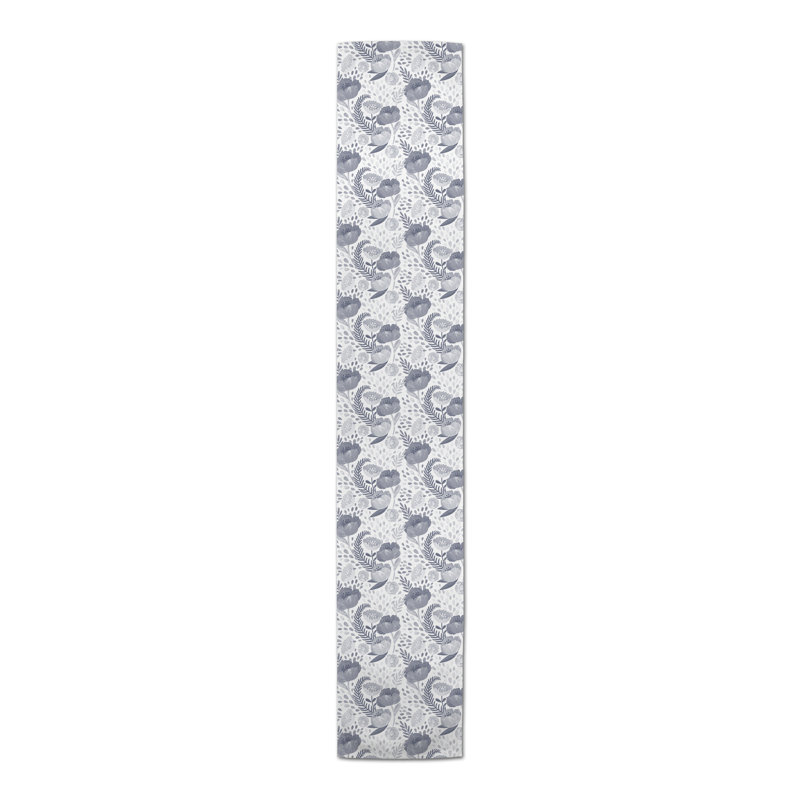 Chemin de table Simple Floral, Bleu