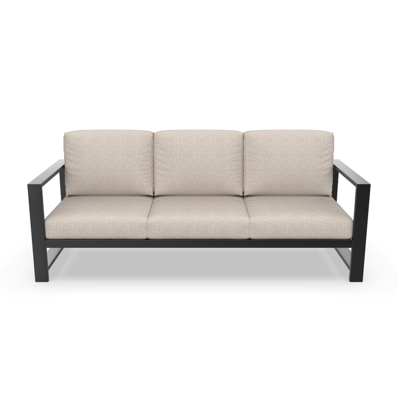 Canapé d'extérieur de 80 po de largeur avec coussins Sunbrella® Dulcie, Tissu argenté Sunbrella