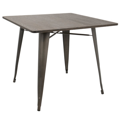 36"-Farmhouse Dining Table In Antique And Espresso