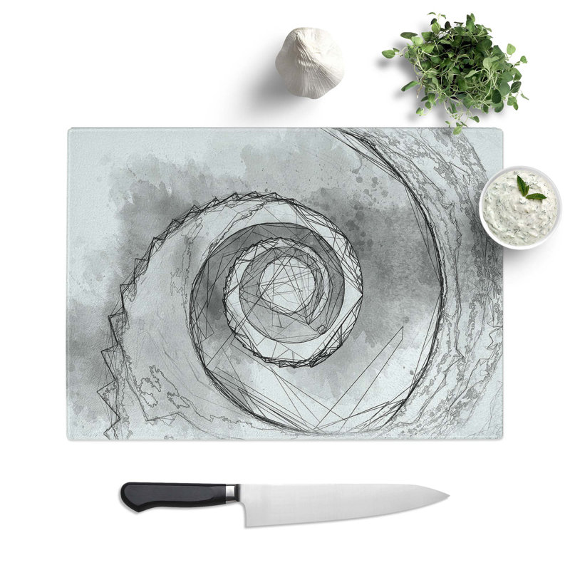 Tempered Glass Spiral Staircase Art Chopping Board, 39 cm W x 28.5 cm L