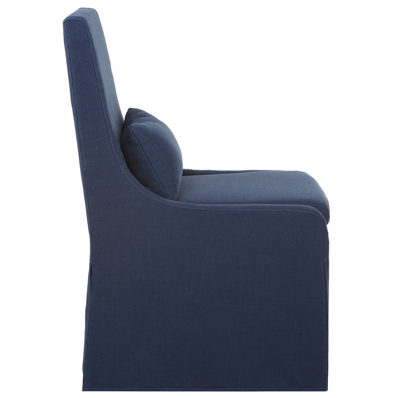 20'' H Upholstered Parsons Chair, Denim Polyester Blend