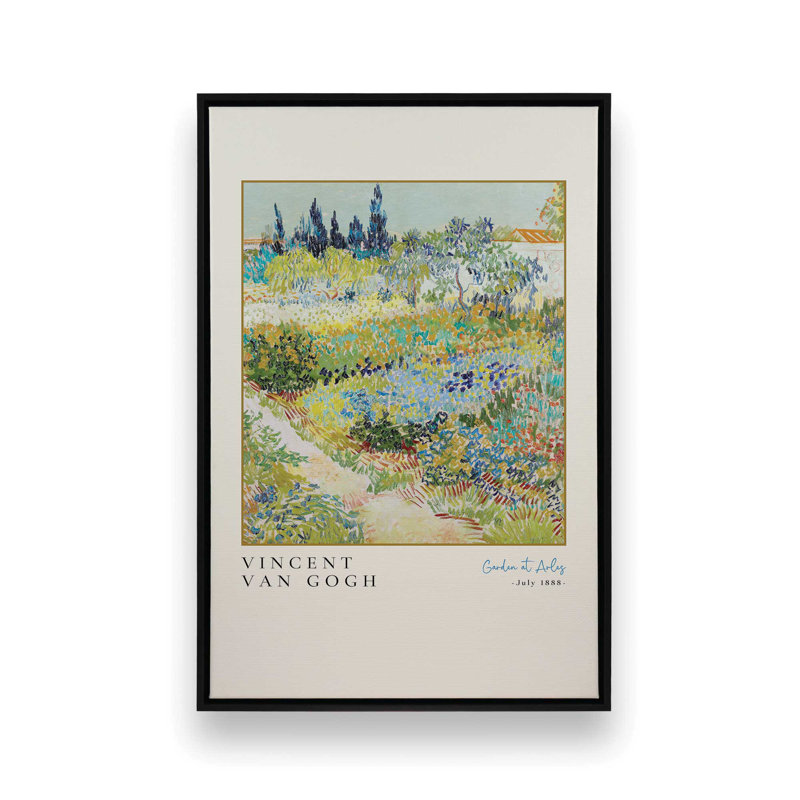 Jardin Van Gogh à Arles, Cadre flottant noir satiné, H 36,75 po x l 24,75 po x P 1,75 po