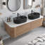 Wall Mounted Single Double Single Vanity Bathroom Vanity With Engineered Marble Top-2121734082