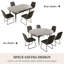 Ensemble de table de salle à manger 55,1 po, table de cuisine moderne pour 4 à 6 personnes, pieds en acier, ensemble de salle à manger à piédestal avec chaise de salle à manger, gain de place-115296622-115296621-122499344