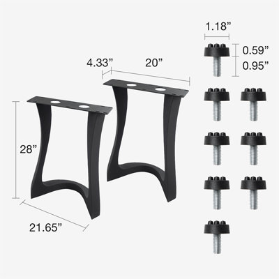 Uzar Metal Table Legs, Set of 2
