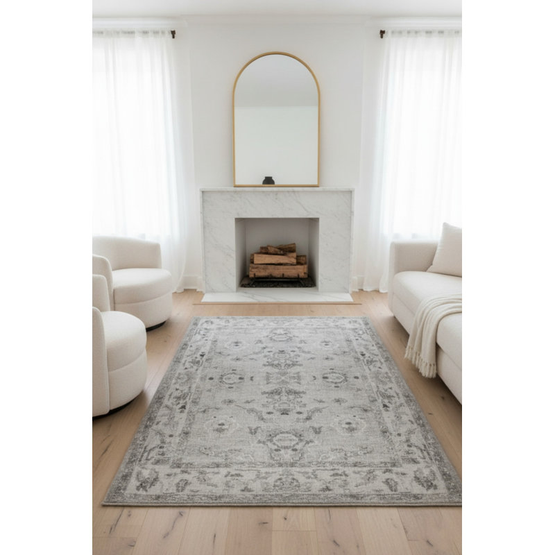 Tapis à motif tissé classique en chenille Lucien, Rectangle 7 pi 7 po x 10 pi 10 po