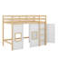 Lit mezzanine simple en bois Jasibe avec garde-robe de rangement intégré et 2 fenêtres-21765891