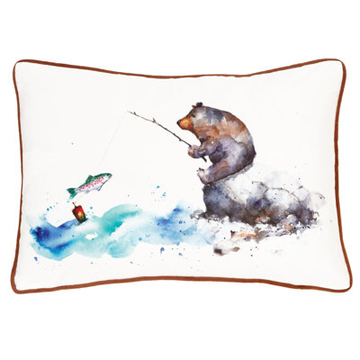 Dean Crouser Fishing Bear Pillow 16x20