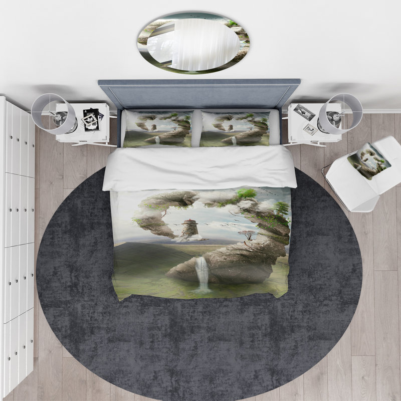 Ensemble de housse de couette traditionnelle, Housse de couette très grand + 2 taies décoratives