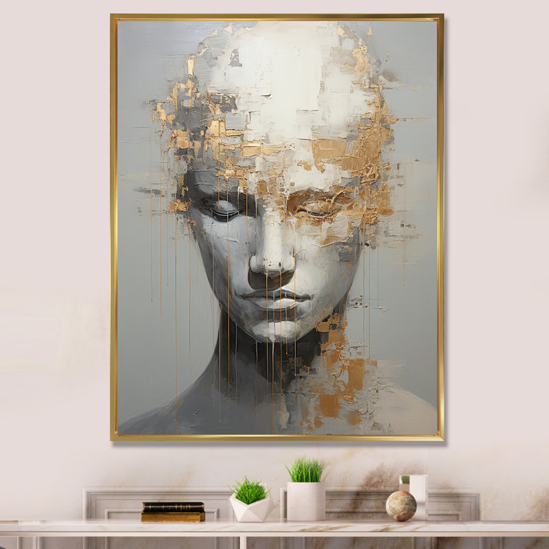 «Man Meditation Mind» sur toile, H 40 po x l 30 po x P 1,5 po, Cadre flottant doré