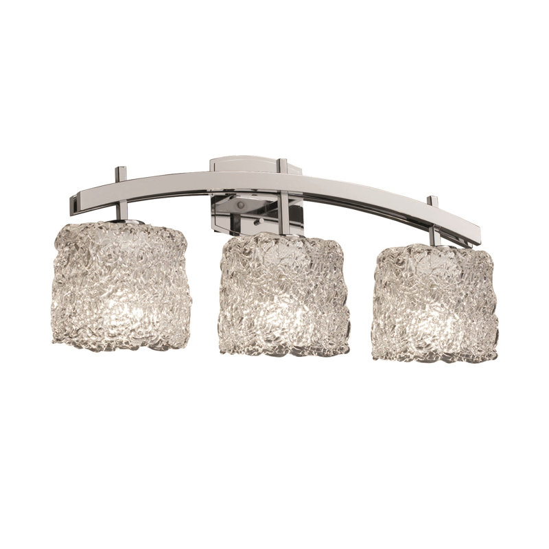 Meuble-lavaboe pour salle de bain 3 lumières archway, Chrome poli, Dentelle, Ovale