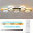 Modern LED Dimmable Black Wooden Ceiling Light, Flush Mount Lighting Fixture With Remote, Dimming 5-Circle Wall Mounted Sconce Lamp For Hallway Bedroom Bedside Dining Living Room Kitchen, LED Lights For Bedroom & Room Decor