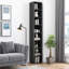 Ensemble de chambre à coucher 2 pièces, ensemble de rangement pour chambre à coucher: table de chevet avec tiroir et tablette ouverte et grande bibliothèque réglable à 8 tablettes-1289700442