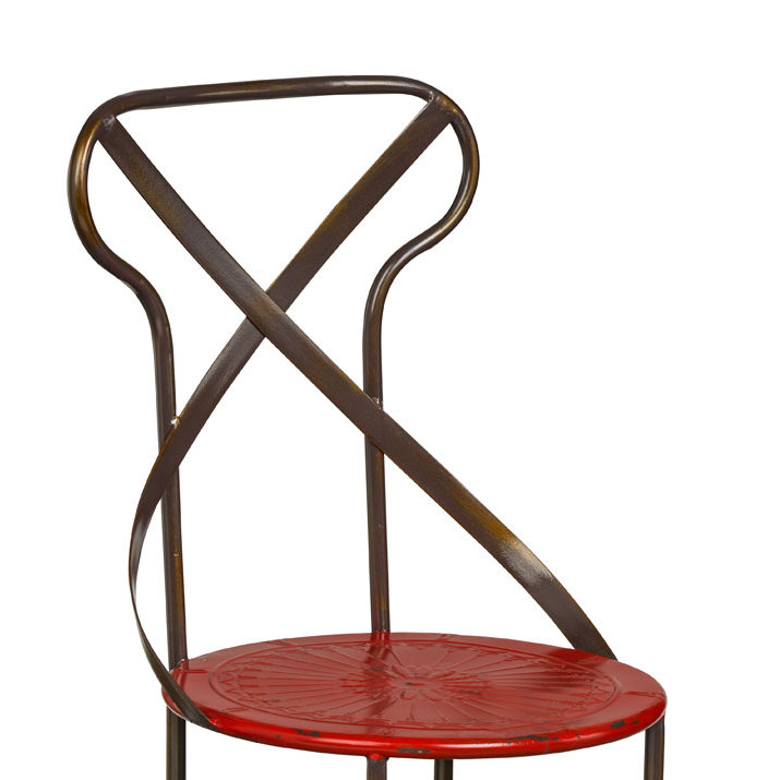 Craybrough Counter Stool with Metal Frame, Borwn/Red