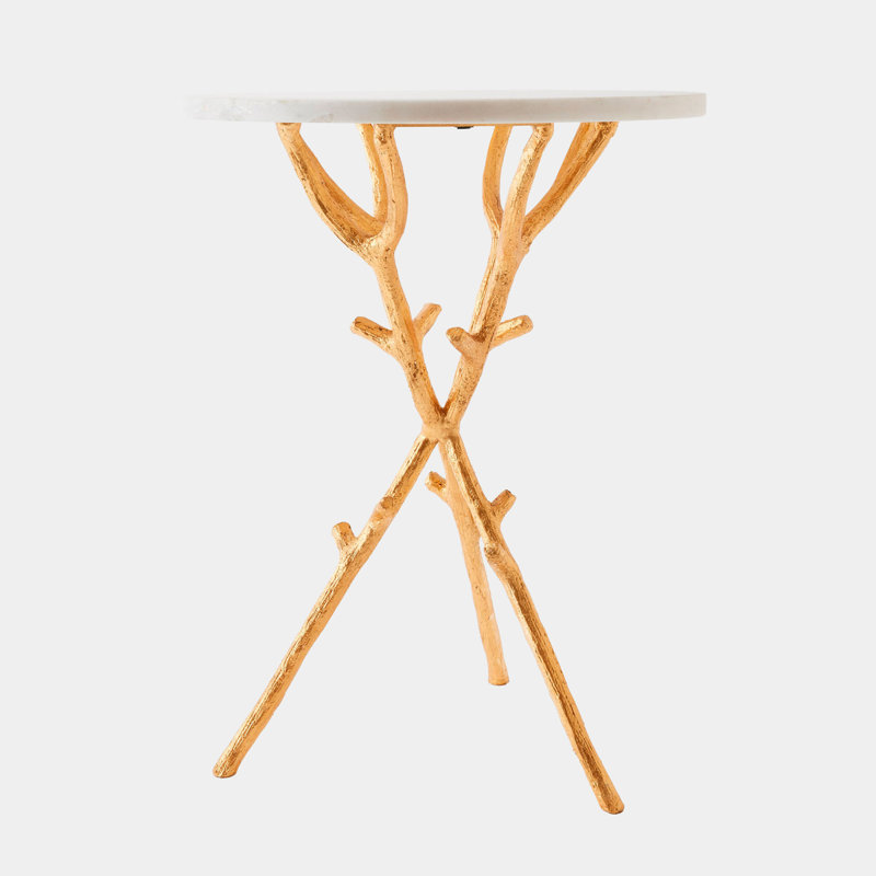 Coral Tripod Table-Gold Leaf