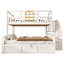 Cabin Wooden Kids Bunk Bed with Storage, White Children bed-464092235