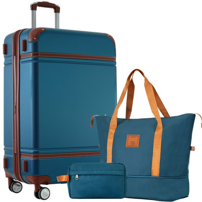 Hardshell Luggage Sets with Bags Lightweight Suitcase Double Spinner Wheels with TSA Lock ,Single Vintage Luggage 28 IN