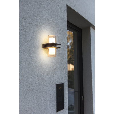 Pranciskus Black Integrated LED Outdoor Wall Lantern