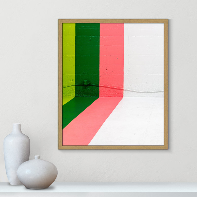 «Happy Bright Stripes On Paper» par Jason Leung, reproduction, H 25,5 po x l 21,5 po x P 0,75 po