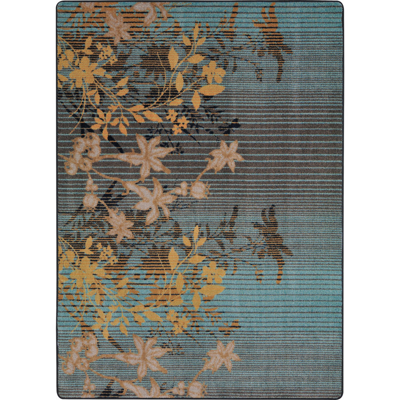 Tapis lagon First Take Peaceful Garden, Rectangle 5 pi 4 po x 7 pi 8 po
